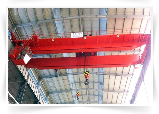 ISO 50/10 Ton Electric Double Girder Bridge Crane Untuk Gudang