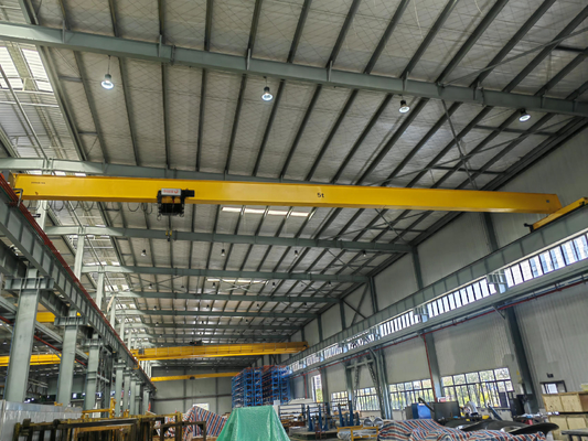 OEM 1 Ton Sampai 12,5 Ton Single Girder Overhead Cranes Efisiensi Transmisi Tinggi