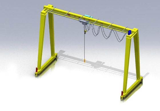 Kekakuan Kuat A3 10T Single Girder Gantry Crane Untuk Konstruksi Jembatan