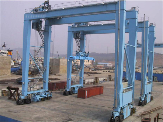 20 Ton RTG Rubber Tyred Container Gantry Crane Double Girder Untuk Port