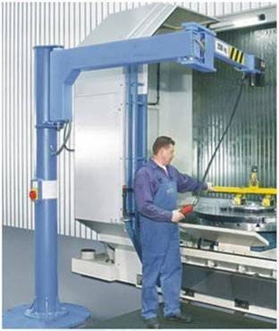 Fleksibel Free Standing Articulating Arm Jib Crane 250kg Untuk Pemeliharaan Produksi